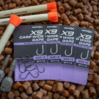 Matrix X9 Carp Wide Gape Barbless Eyed Hooks